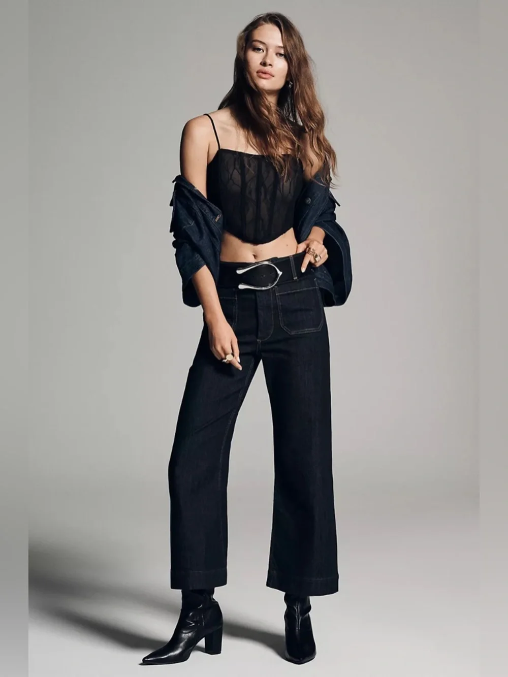 Anthropologie Colette Crop Wide-Leg Jeans by Maeve 27 - Picture 1 of 11